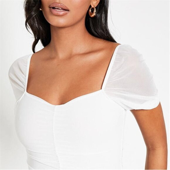Asos White Short Sleeve Mesh Mini / M - Picture 5 of 5
